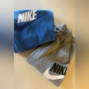 Nike YOUTH XL Gray Sweatpants + Blue Hoodie